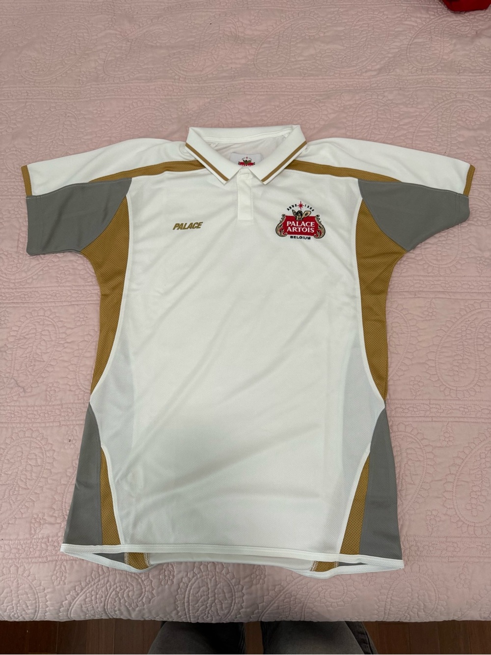 PALACE White Gold and Gray Artois Polo Shirt